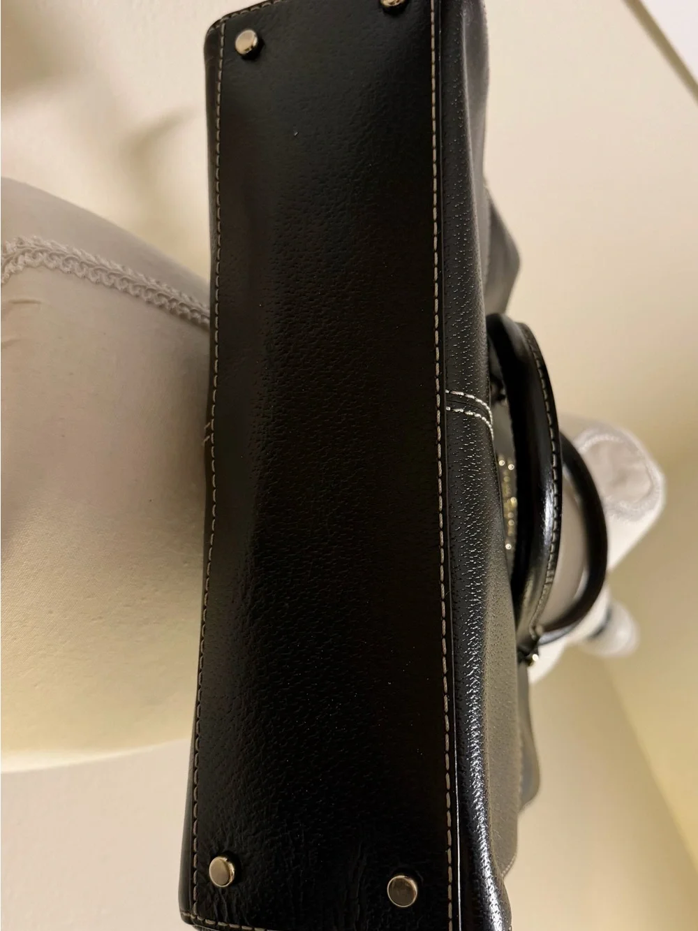 kate spade Black Leather Laptop Satchel Bag Gold Hardware Crossbody Purse Tote